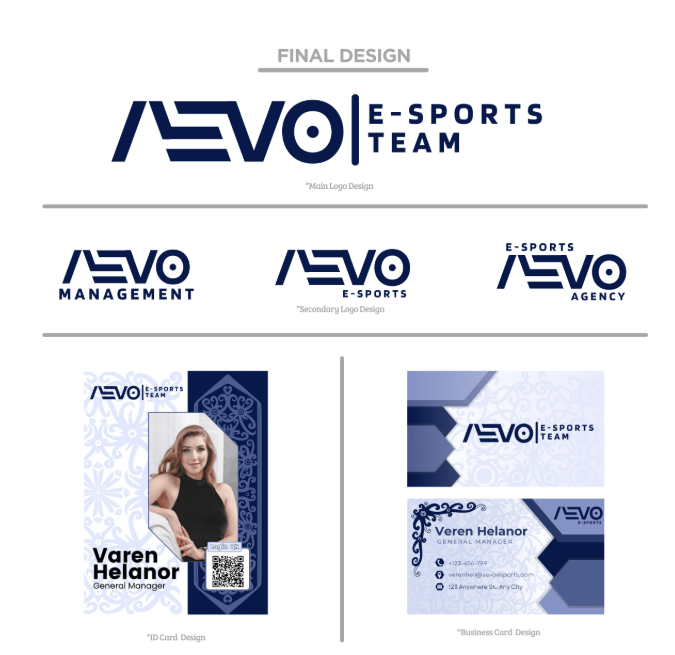 AEVO E-SPORTS ID and Business Cards with Dayak Motifs